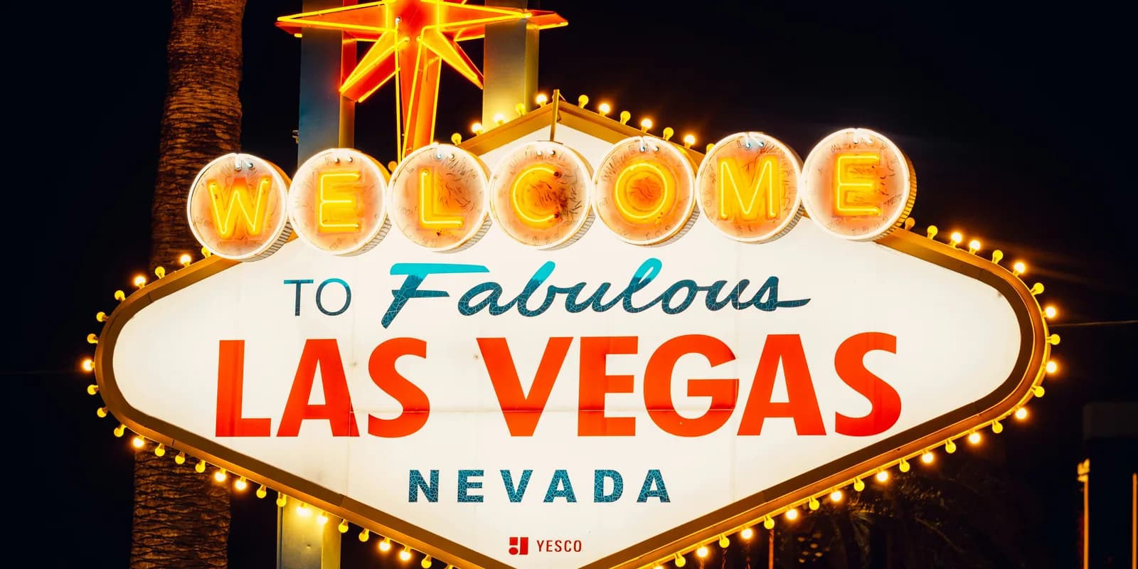 The Welcome to Fabulous Las Vegas sign at night