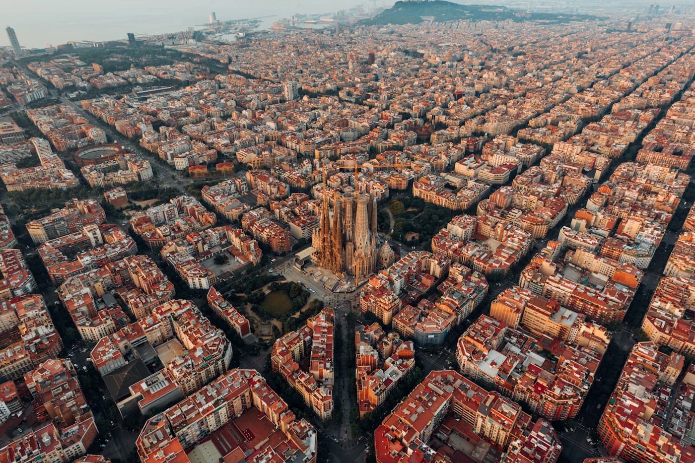 Sagrada Família towers rising above Barcelona in daylight