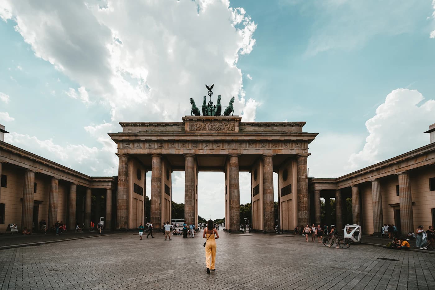 Berlin's historic skyline with a landmark tower under a wide sky
