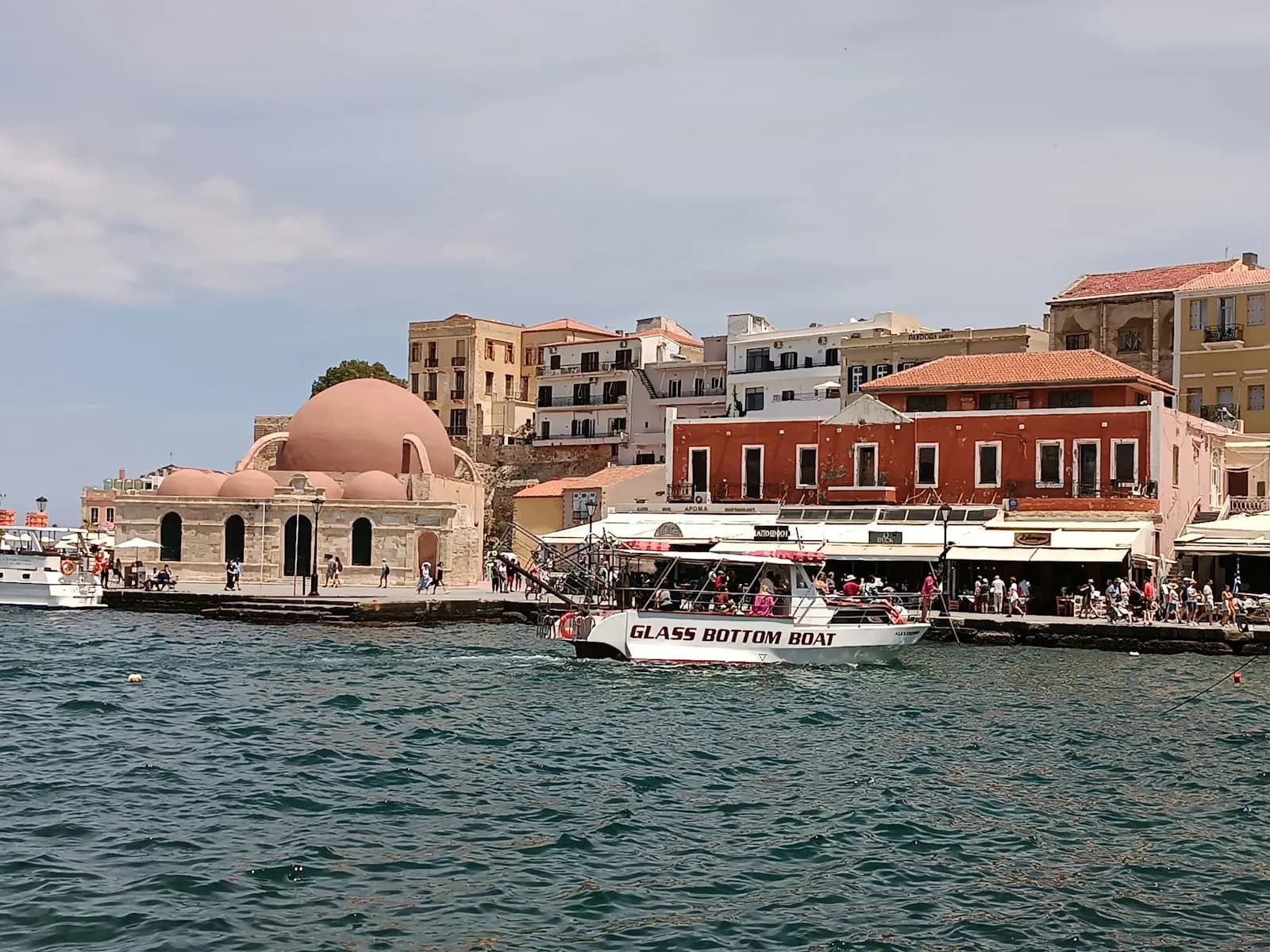 Venetian harbour and waterfront houses in Chania