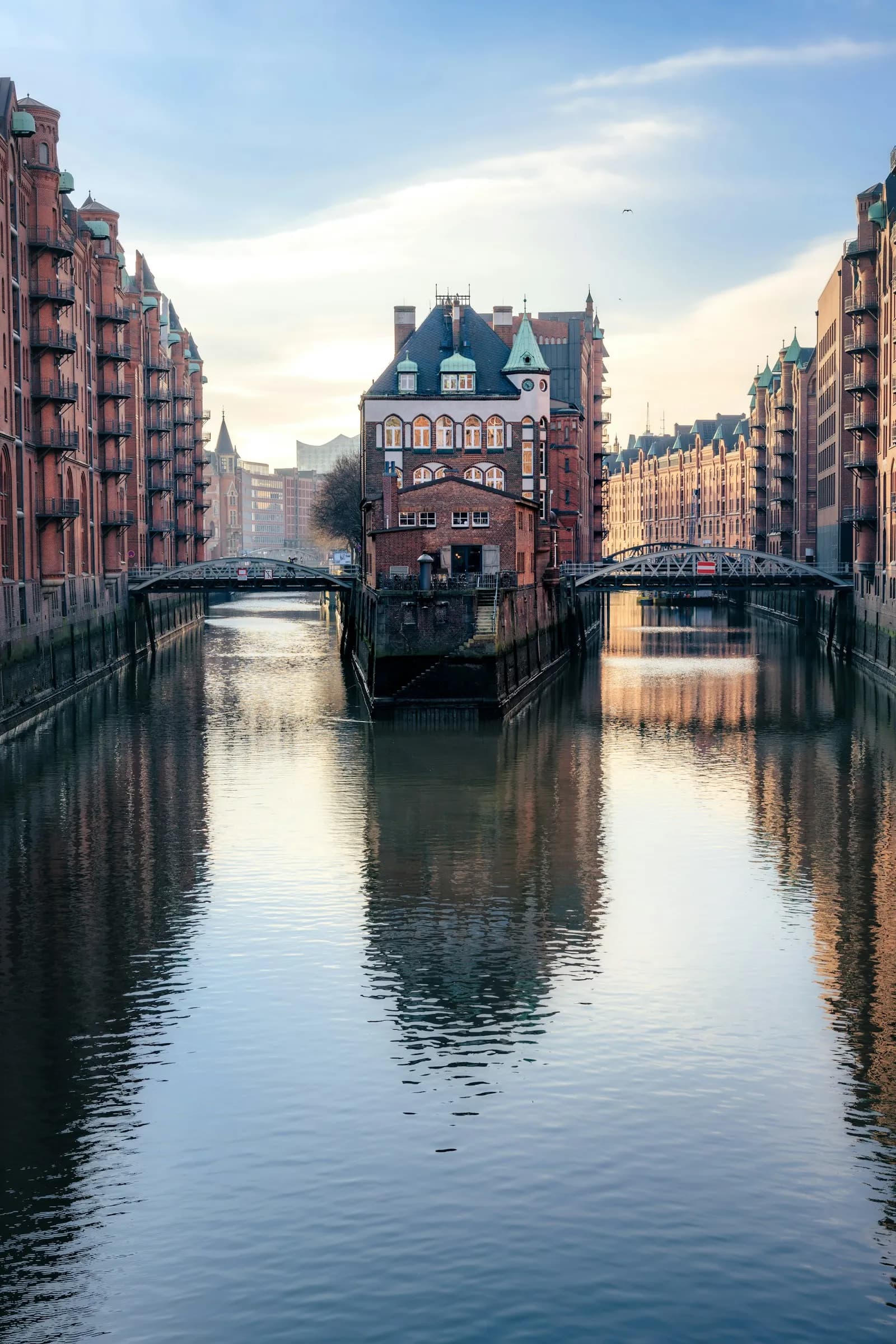 Brick warehouses and canals of Hamburg's Speicherstadt