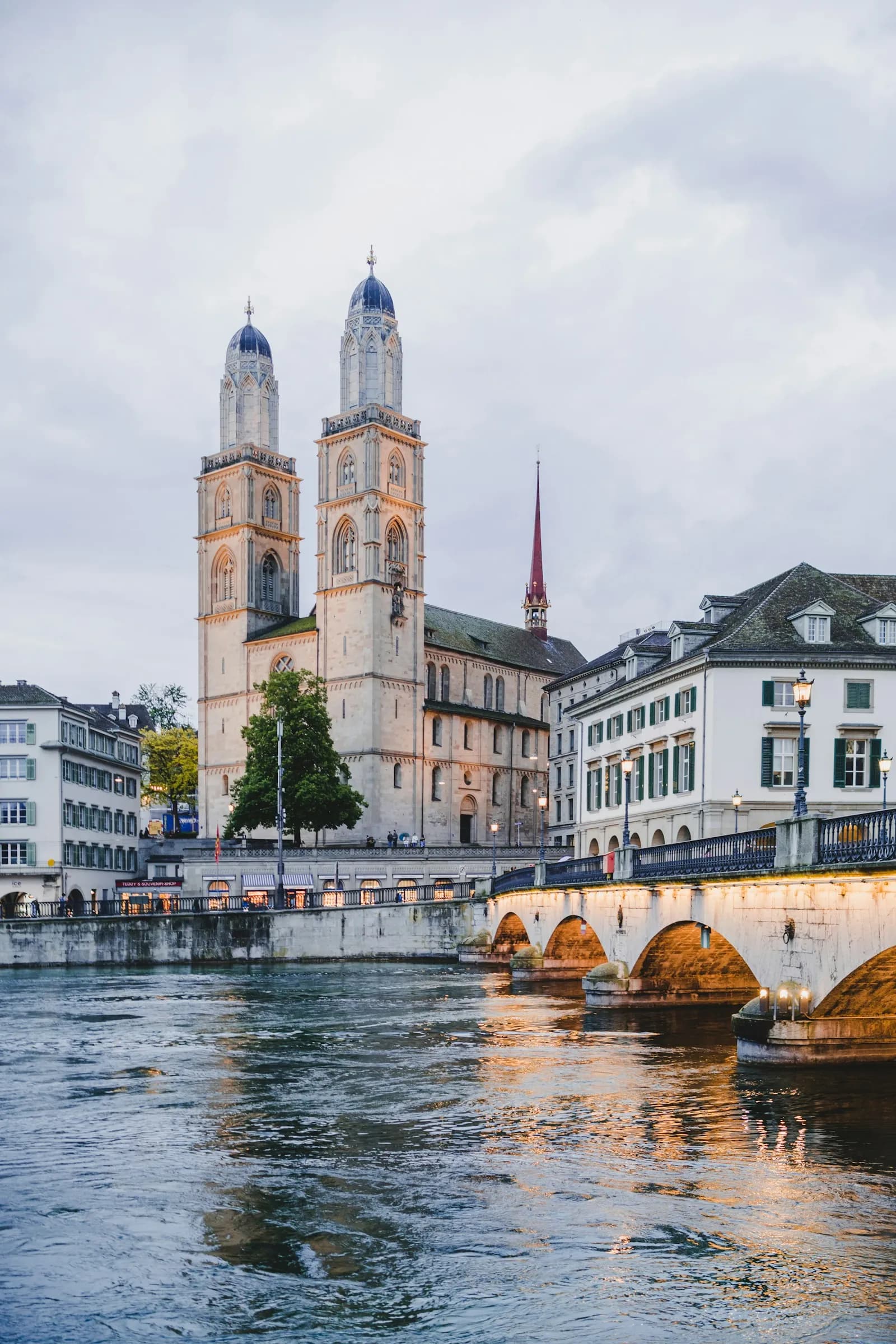 The Grossmünster towers above Zurich's old town